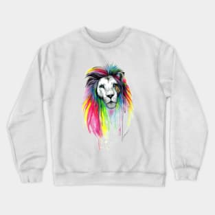 Watercolor Lion Painting Crewneck Sweatshirt